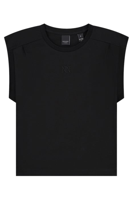 PLEAT T-SHIRT BLACK 2