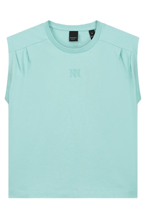 PLEAT T-SHIRT OCEAN MINT 1