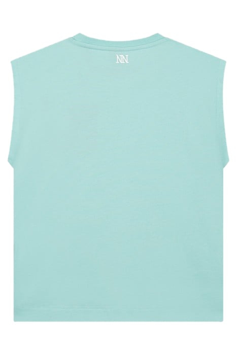 PLEAT T-SHIRT OCEAN MINT 2