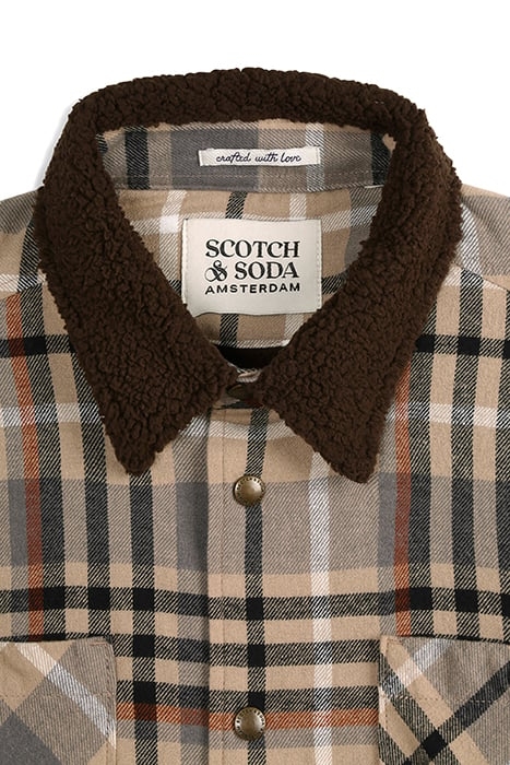 SHERPA LINED PLAID FLANNEL EISENHOWER JACKET MOCHA 3