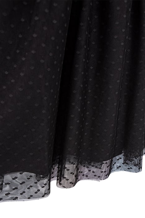 GIRLS' ECRU DRESS, BLACK STRIPED MIXED-FABRIC TUTU SKIRT 5