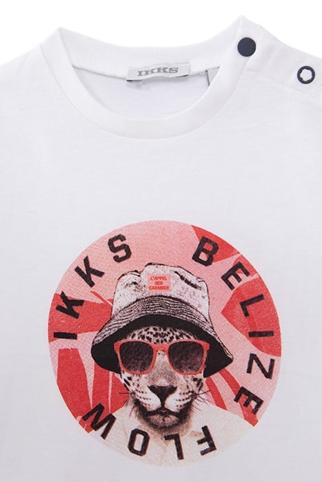 BABY BOYS' OFF-WHITE T-SHIRT WITH LEOPARD IMAGE 3