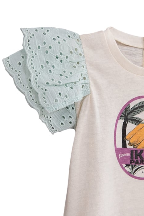 BABY GIRLS’ ECRU T-SHIRT WITH BANANAS AND PALM TREE IMAGE 5