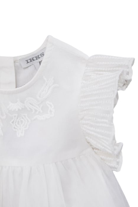 BABY GIRLS’ ECRU OCCASIONWEAR TOP WITH EMBROIDERED TULLE 3
