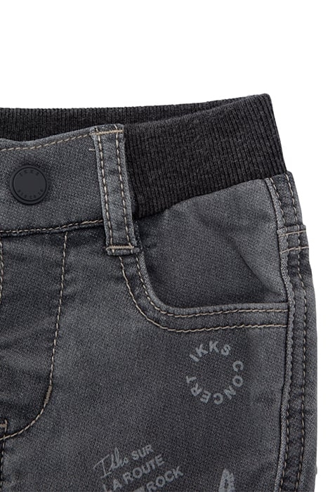 BABY BOYS’ GREY PRINT JEANS WITH RIBBING ON WAIST 4