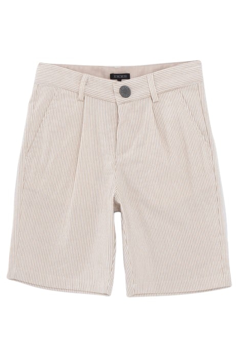 BOYS’ BEIGE STRIPED OCCASIONWEAR SUIT BERMUDA SHORTS 1