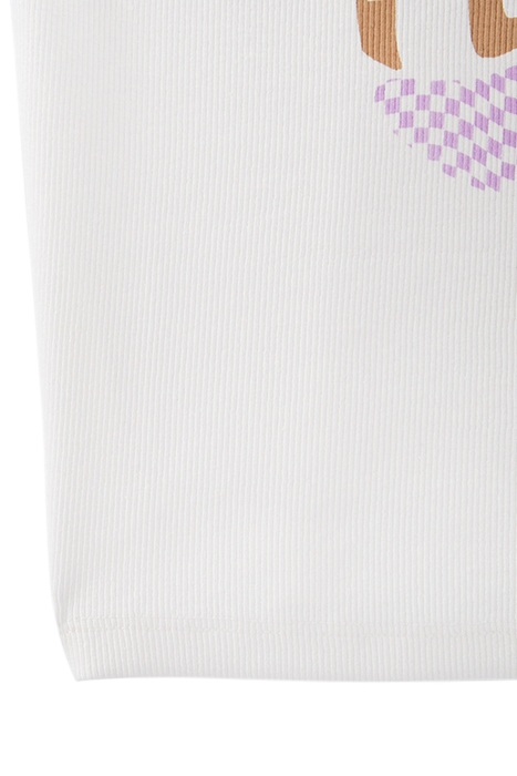 GIRLS’ OFF-WHITE RIBBED SLOGAN CROPPED VEST TOP 6