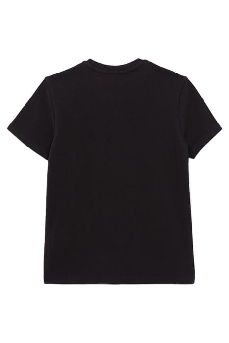 BOYS’ BLACK T-SHIRT, EMBROIDERED TIGER HEAD-GOGGLES IMAGE 2