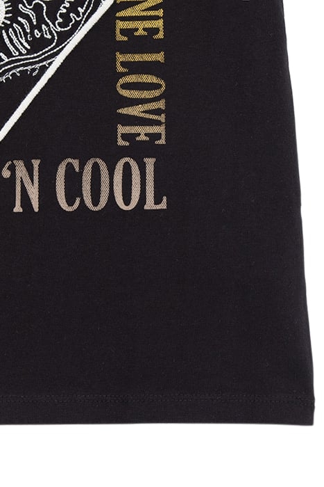 BOYS’ BLACK T-SHIRT, EMBROIDERED TIGER HEAD-GOGGLES IMAGE 4