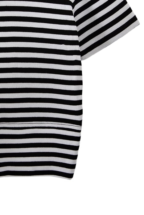 GIRL’S BLACK T-SHIRT WITH WHITE STRIPES AND BOW 5