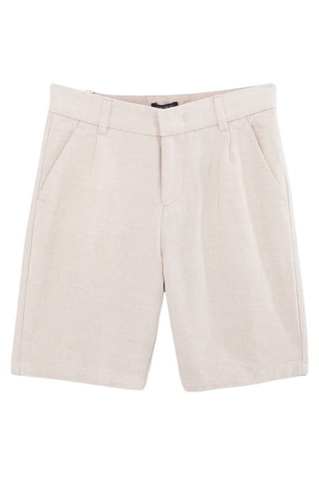 BOYS' BEIGE COTTON LINEN BERMUDA SHORTS 1
