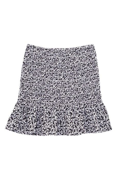 GIRLS' OFF-WHITE SKIRT WITH BLACK FLOWER PRINT 2
