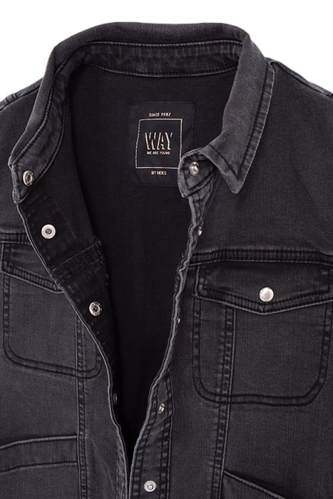 GIRLS' FADED BLACK DENIM SLEEVELESS JACKET 3