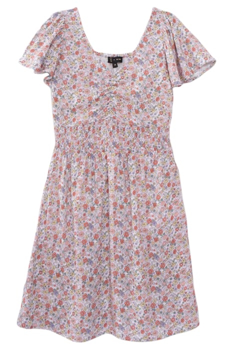 GIRLS’ LILAC LENZING™ ECOVERO™ FLOWER POWER PRINT DRESS 1