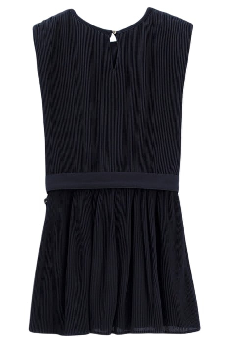 GIRLS’ NAVY PLEATED DRESS WITH BELT 2