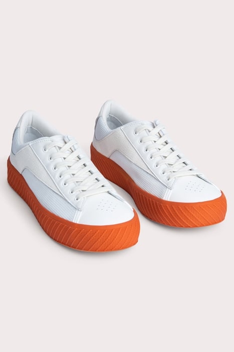 RODINA TANGERINE ON WHITE GRAINED LEATHER TANGERINE ON WHITE 3