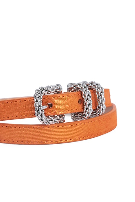 KAT BURNT ORANGE JEANS LAME LEATHER BURNT ORANGE 2