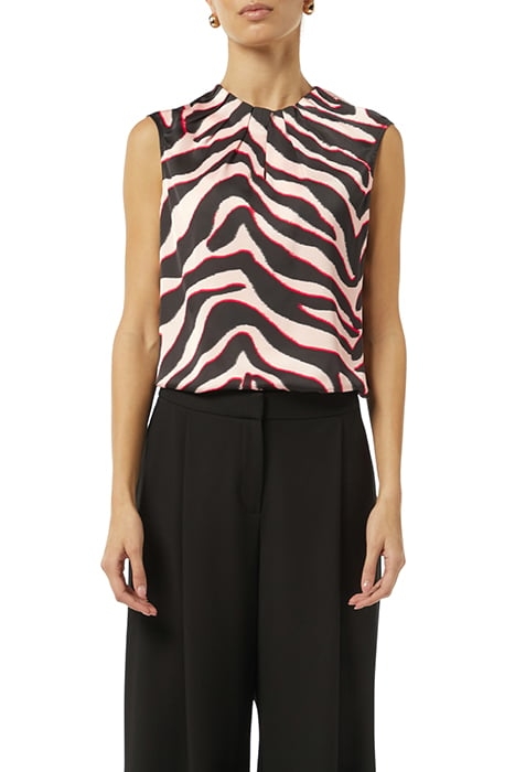 COMMA BLOUSES SLEEVELESS PINK-AOP 1