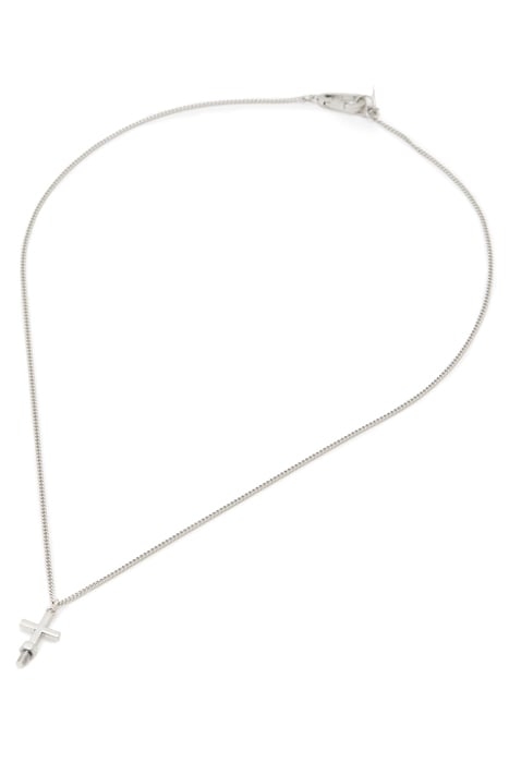 JUDE CROSS NECKLACE WARM SILVER 1