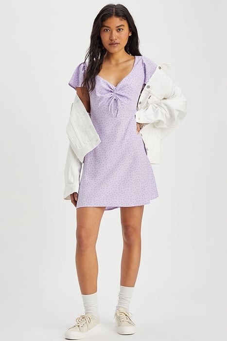 SKYLAR FLUTTER SLV DRESS JANE FLORAL PUR 5