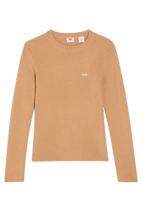 RIB CREW SWEATER TAN RIB 3