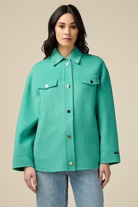 WOOL BLEND CLOTH JACKET GREEN 1