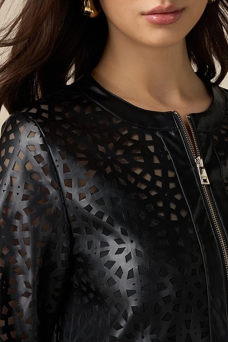 OPENWORK FABRIC PEA COAT BLACK 4