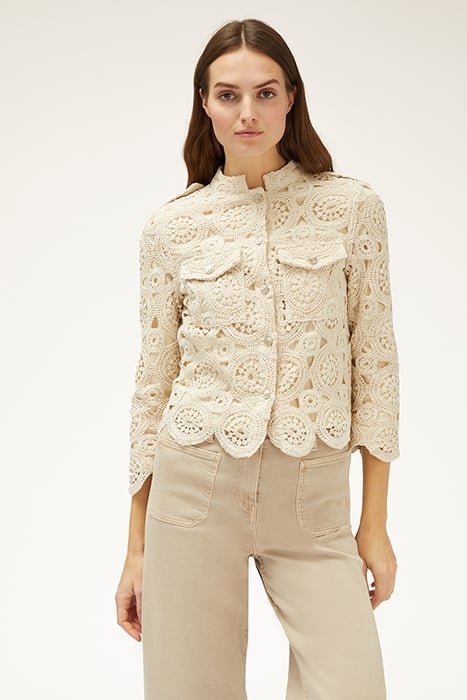 LIGHT CROCHET JACKET WHITE 1
