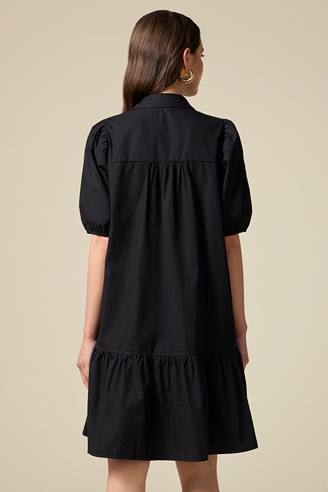 SHORT POPLIN DRESS WITH OPENWORK BLACK 2