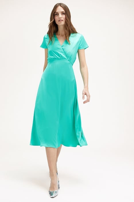 SATIN MIDI DRESS GREEN 1