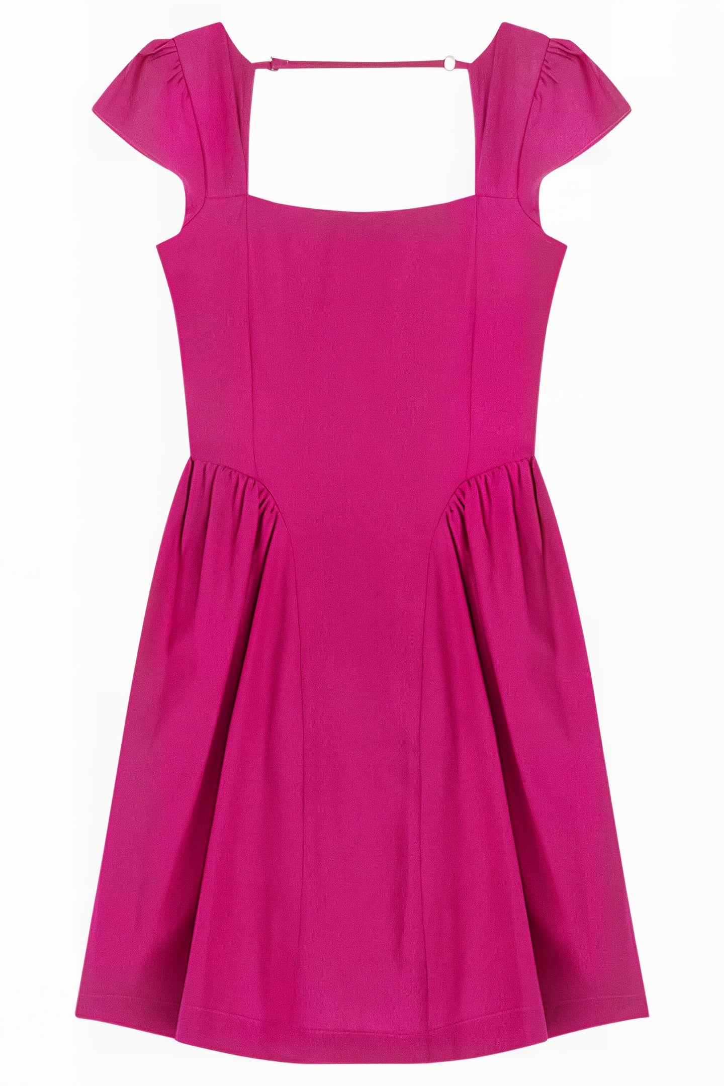 LINEN BLEND MINI DRESS FUCSIA 4
