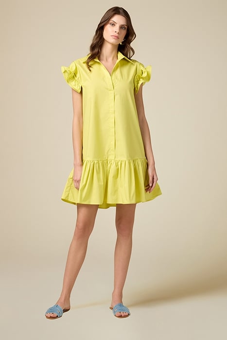 SHORT COTTON CHEMISIER DRESS YELLOW 1