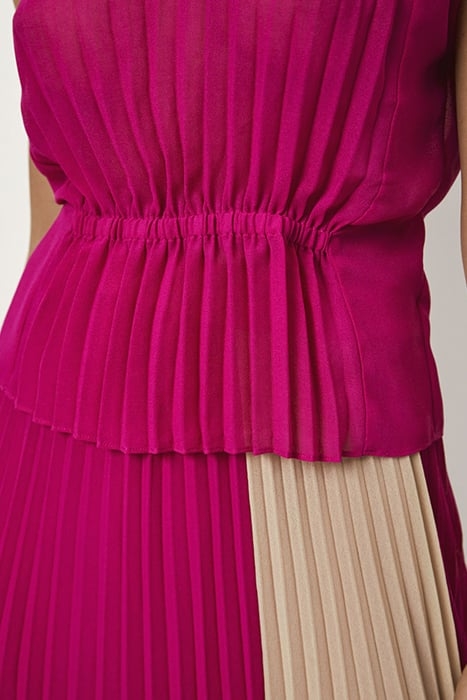 PENELOPE GATHERED DETAIL TOP HIBISCUS PINK 7