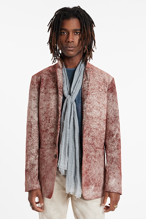 MULTI BUTTON STAND LAPEL CRANBERRY 1