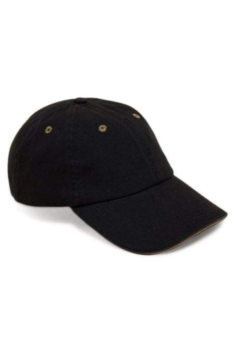 COTTON BASEBALL CAP PURE BLACK 1