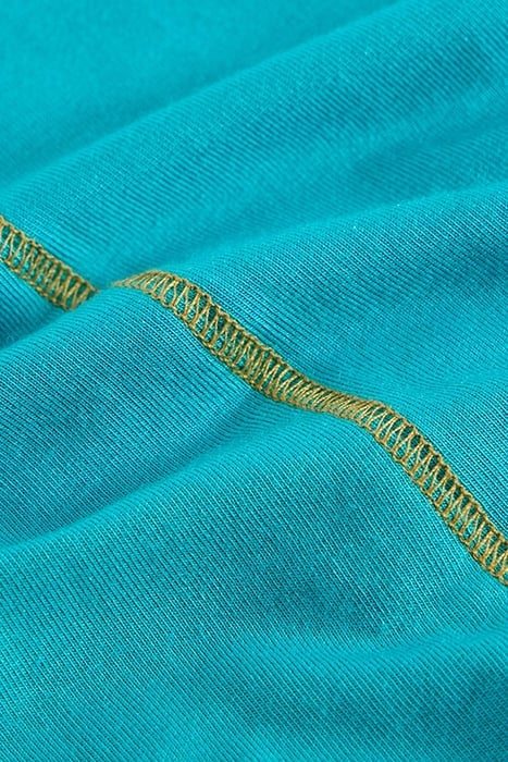 CAMILLE HIGH NECK TEE BRIGHT TEAL 5