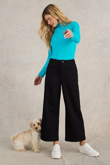 CAMILLE HIGH NECK TEE BRIGHT TEAL 1