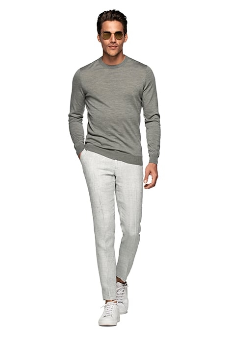 LIGHT GREY HOUNDSTOOTH SOHO TROUSERS 4