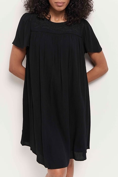 RIKKO - BLACK LINEN COAT DRESS 1