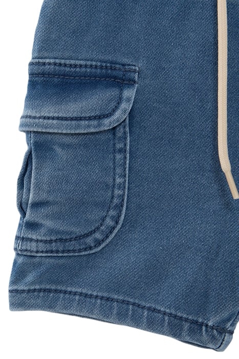 BABY BOYS’ BLUE DENIM CARGO ELASTICATED WAIST BERMUDAS 4