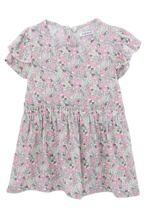 BABY GIRLS’ KHAKI LENZING™ ECOVERO™ DRESS, LITTLE FLOWERS 1