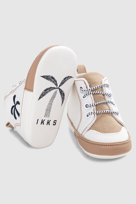 BABY BOYS’ OFF-WHITE AND BEIGE CANVAS TRAINERS 5