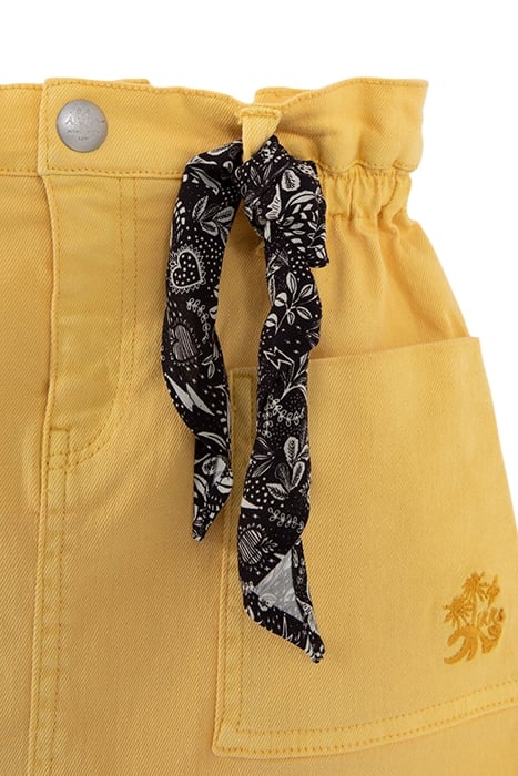 GIRLS' YELLOW DENIM SKIRT WITH ROCK JUNGLE PRINT SCARF 6