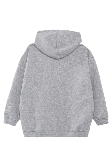 GIRLS’ GREY ZIPPED HOODED OVERSIZE CARDIGAN 2