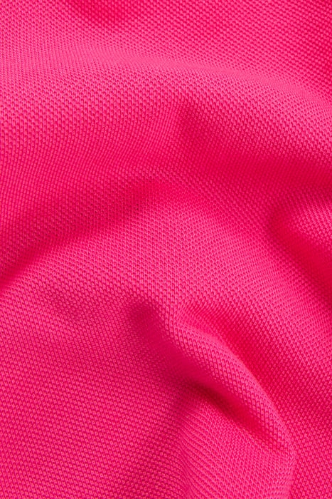 BOYS’ PINK COTTON POLO SHIRT, RED STRIPED RIBBING 6