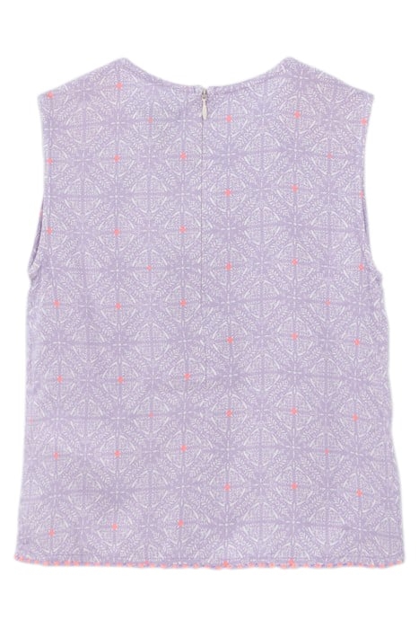 GIRLS’ LILAC TOP WITH CUBAN EARTHENWARE PRINT 2