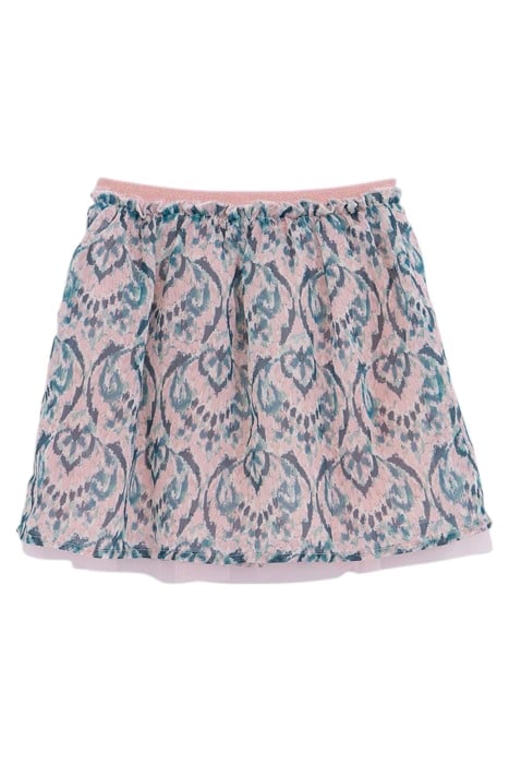PASTEL IKAT PRINT PINK SKIRT FOR GIRLS 2
