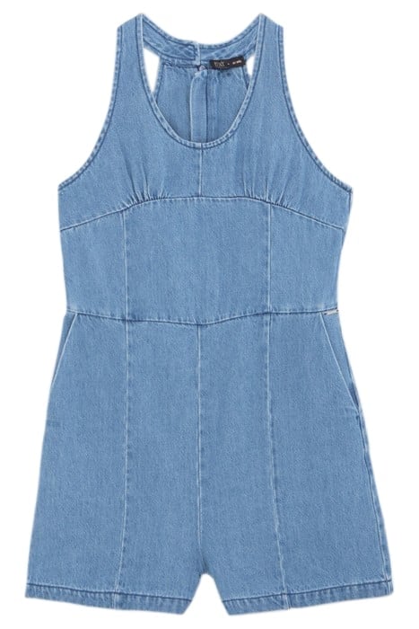 GIRLS’ BLUE DENIM RETRO VIBE PLAYSUIT 1