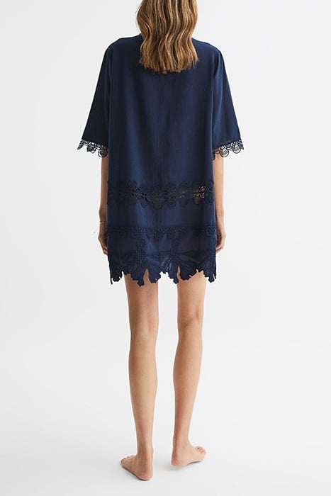 ETTA-EMRBOIDERED KAFTAN NAVY 3