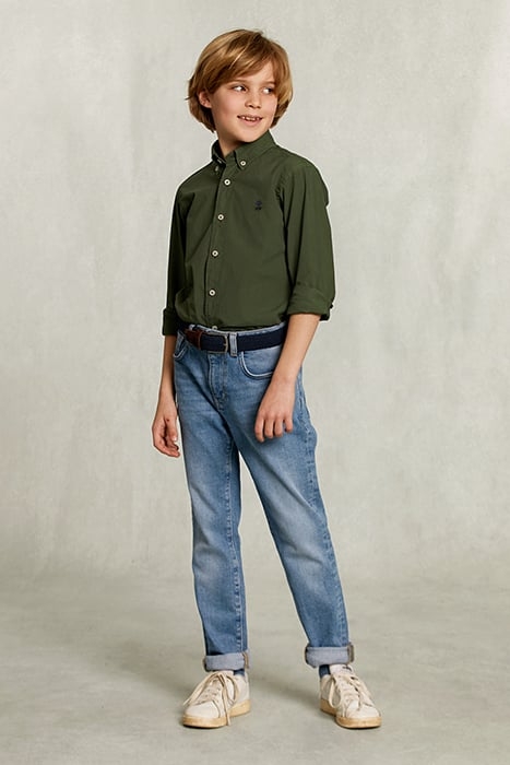 CUSTOM FIT POPLIN SHIRT TEA KHAKI 3